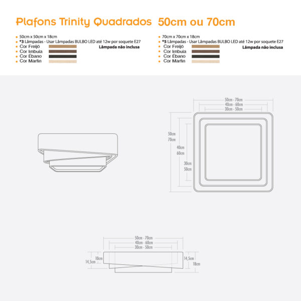 Plafon Trinity Quadrado - Image 4