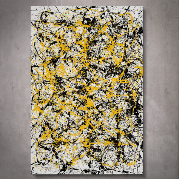 Quadro Black Yellow Splash Vertical - Image 2